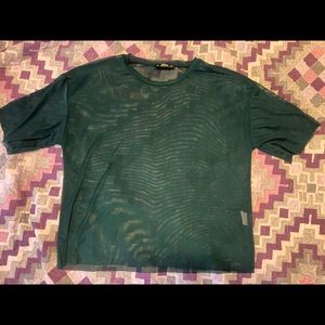 Mesh green short sleeved shirt